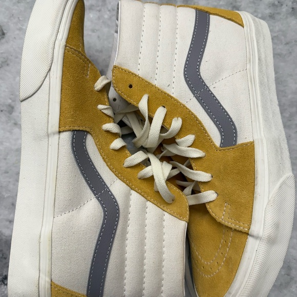 Vans High-Top Sneaker in Mustard and White - Picture 7 of 8